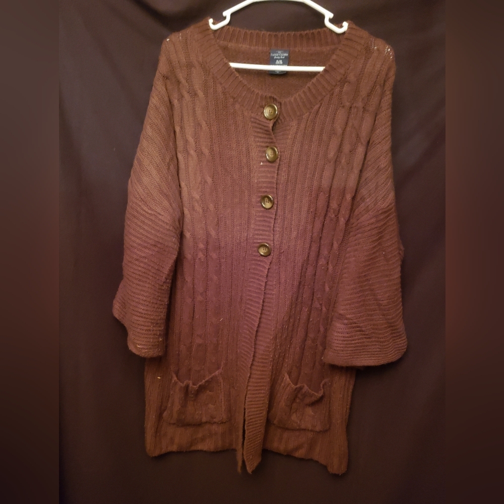Brown button up sweater